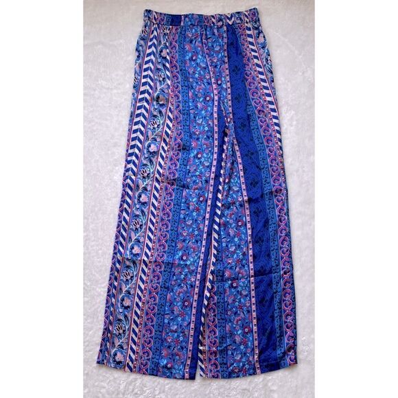 NWT Zara Satin Effect High Waisted Wide Leg Printed Pants, Size Medium - Picture 14 of 16
